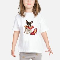 Summer top French Bulldog Print T shirt enfant Children Short Sleeve O-neck kids Tshirt Baby Gilrs Casual T-shirt Clothes BAL034