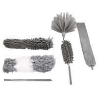 6Pcs Duster Cleaning Kit,Extendable Microfiber Feather Duster for Cleaning Dust Cobweb Ceiling Fans Lights Blinds Cars