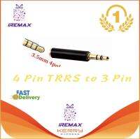 iRemax ไมค์อแดปเตอร์ 3.5mm 4 Pin TRRS to 3 Pin TRS Microphone Adapter แปลงไมค์ ปลั๊กแบบ 3 ขีด ออก 2 ขีด สำหรับกล้อง DSLR, Mirrorless ที่มีช่องเชื่อมต่อแบบ 3.5mm