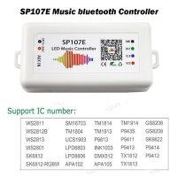 Sp107e ไฟ Led บลูทูธรีโมตควบคุมเพลงสีเต็มพิกเซลควบคุม Ic Spi 5-24V สมาร์ทโฟน Ws2812 Ws2813 Sk6812แถบไฟ Led