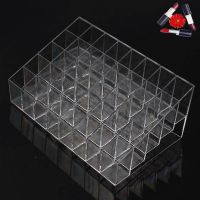 24/40 Lattice Trapezoid Plastic Transparent Makeup Display Rack Lipstick Stand Rack Cosmetic Organizer Holder Box High Quality