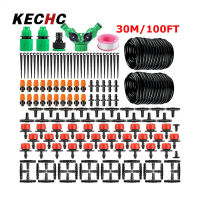 KECHc 100ft ระบบน้ำหยดอัตโนมัติ30เมตร,ชุดระบบชลประทานแบบหยดอัตโนมัติช่วยประหยัดน้ำการรดน้ำแบบสปริงเกอร์สวนขนาดเล็กสำหรับสนามหญ้าสนามหญ้าสนามหญ้าสวน