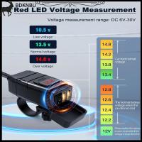 BDKNBU ใช้ได้จริงกับโวลต์มิเตอร์ QC3.0ช่องเสียบสายชาร์จรถที่ชาร์จจักรยานยนต์ USB คู่ที่ชาร์จแบตเตอรี่โทรศัพท์อุปกรณ์เสริมรถจักรยานยนต์