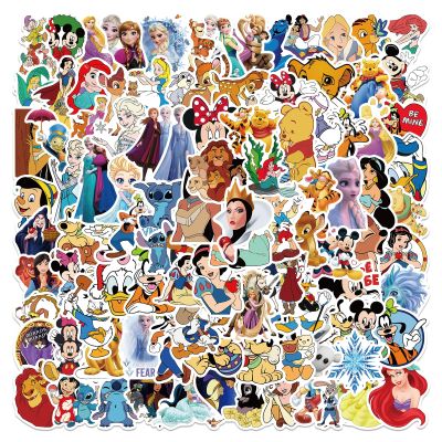 10/25/50/100PCS Disney Character Princess Mickey Mouse The Lion King Stickers Phone Skateboard Laptop Guitar Sticker Kids Toy Stickers Labels