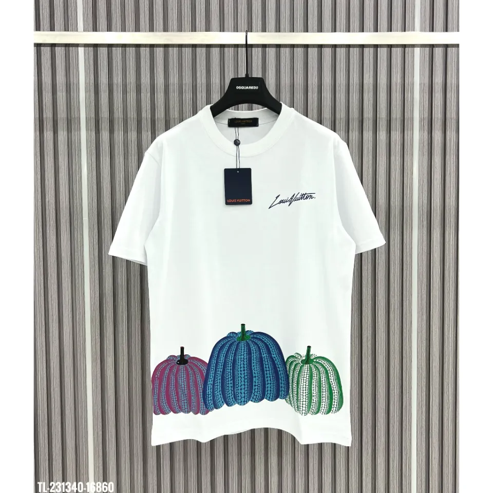 23 New Summer Short-sleeved Men and Women with The Same L-VS Trend Cotton  Pumpkin Pattern Printing Loose T-shirt XS-3XL
