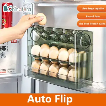 Fresh-keeping Eggs Container Case 3-Layer Flip Egg Storage Box For Fridge  Door Egg Organizer Rack Refrigerator Egg Holder Tray