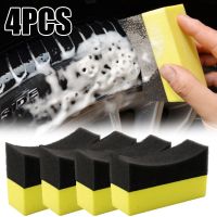 Car Tire Cleaning Sponge Cleaning Dressing Waxing Polishing Brush Sponge Tool U shaped Design Strong Cleaning Power Auto Parts