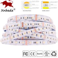 Hightlight 5050 RGBCCT 5 in 1 แถบ LED RGB WW CW 2700-6500K ไฟ RGBW RGBCW RGBWW 6Pin Ribbon 60/96Leds/M สีขาว PCB DC12/24V