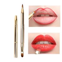 Retractable Lip Makeup Brush Lipstick Lip Gloss Brush Telescopic Dual Use Lip Eyeshadow Brush Beauty Tools With Protect Cap