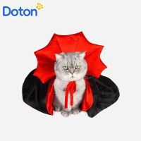 Doton Pets เสื้อคลุมแวมไพร์ในวันฮาโลวีนแมว,เสื้อคลุมนุ่มสบายน้ำหนักเบาอุปกรณ์เครื่องแต่งกายคอสเพลย์