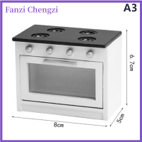 Fanzi โต๊ะล้างจานเตาแก๊ส1/12บ้านตุ๊กตาจำลองการเข้าถึงห้องครัว