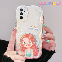 Jjlingji เคสสำหรับ OPPO A55 A54 A54s A16s A16เคสการ์ตูนแอเรียลลายดีไซน์ใหม่เนื้อครีมขอบคลื่นนุ่มเคสมือถือกันกระแทกแบบใสโปร่งใสลายกล้องถ่ายรูปเรียบง่ายอ่อนโยนฝาครอบป้องกัน