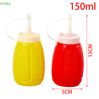 ?【Lowest price】HOMA 2PC 150/300mlsauce บีบขวดพลาสติกซอสมะเขือเทศเครื่องปรุงพร้อมฝา