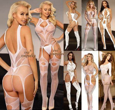 [Cos imitation] ชุดนอนเซ็กซี่ชุดชั้นใน Babydoll BODYSUIT White Temptation Intimate Catsuit ชุดชั้นใน Nightdress เครื่องแต่งกาย See Through