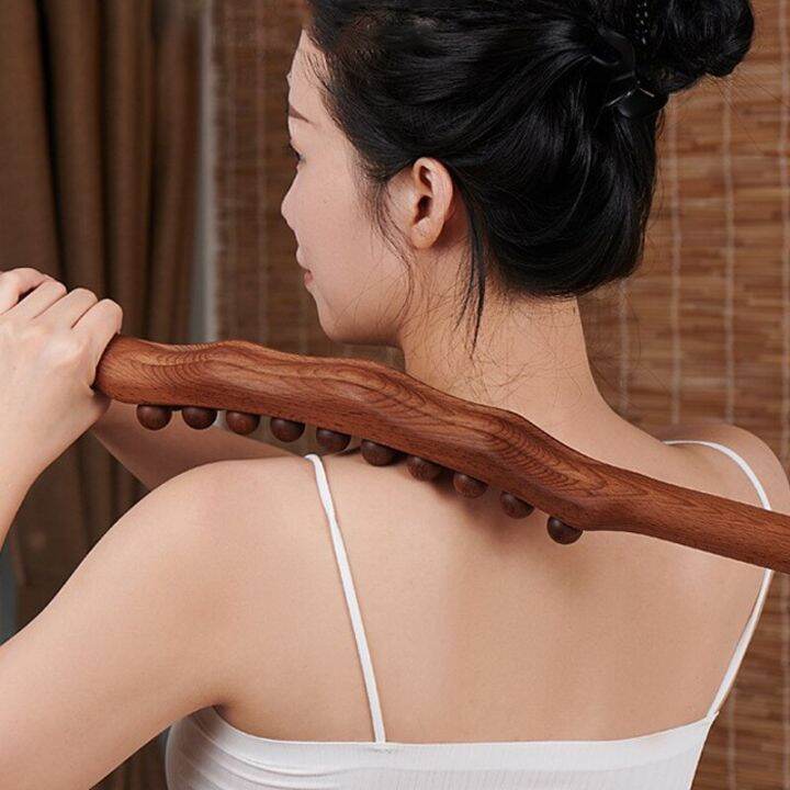 20-bead-2-rows-rolling-pin-back-needle-massage-tendons-beech-wood-scraping-stick-point-treatment-guasha-relax-therapy-tool