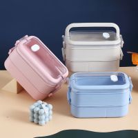 ☂◕ﺴ Kitchen Home Microwave Lunch Box Wheat Straw Dinnerware Food Storage Container Children Kids School Office Portable Bento Box