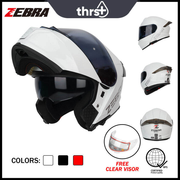 Zebra Helmet For Motorcycle Full Face original Icc Dual Visor Modular