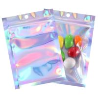 HAP  100pcs Translucent Zip Lock Bags Holographic Storage Bag Xmas Gift Packaging