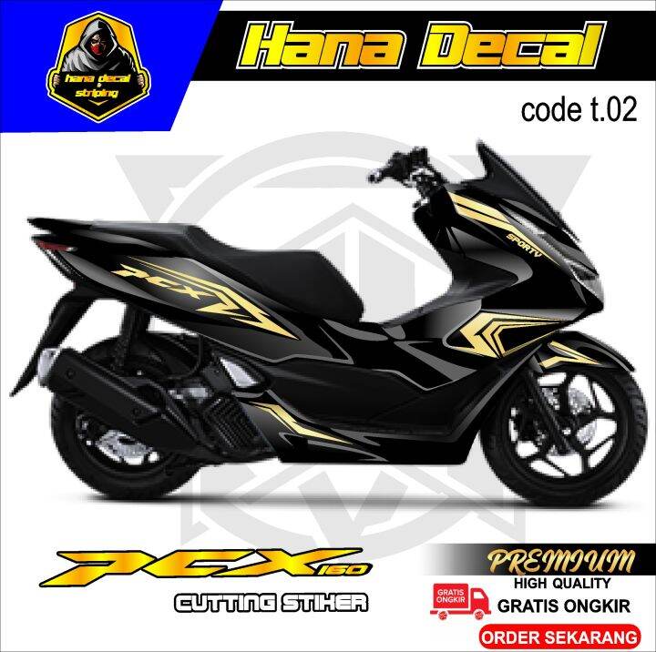 Striping Polet Cutting Sticker Honda Pcx 160 Kode Hana T 02 Lazada