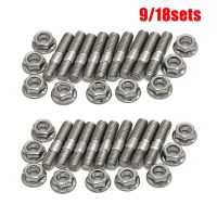 M8*40 Exhaust Manifold Stud Serrated Nuts Bolts Screws For Honda Civic Acura Integra V3  B D Series Stainless Steel Exhaust Stud Nails Screws Fastener