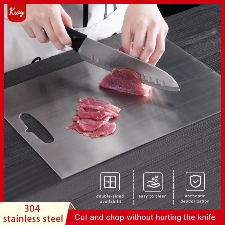 304 Thickened Stainless Steel Cutting Board Antibacterial And Mildew-proof  Household Cutting Board Cutting Board Rolling