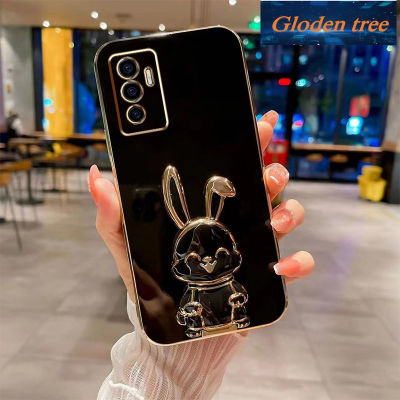 Andyh New Design For Vivo V23E 4G 5G S10E S12 V23 5G Case Luxury 3D Stereo Stand Bracket Smile Rabbit Electroplating Smooth Phone Case Fashion Cute Soft Case