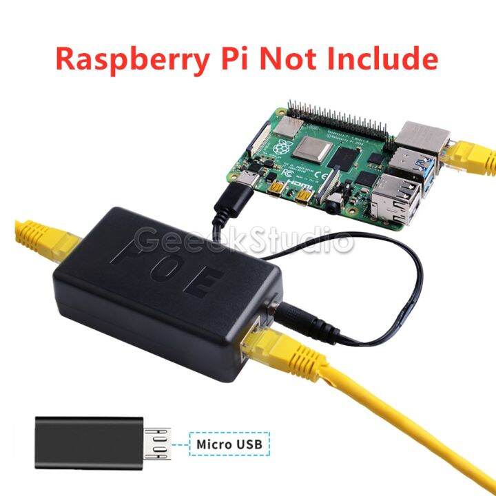 Gigabit Raspberry Pi 4 B / 3b Active Poe Splitter Usb Type C 48v To 5v ...