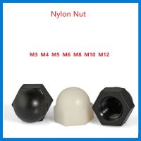 10PCS M3 M4 M5 M6 M8 M10 M12สีดำและสีขาวไนล่อนพลาสติก Cap Nuts ตกแต่ง Acorn Nut ฝาครอบครึ่งวงกลม Nut