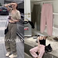 HANRY CARGO PANTS??(S,M: 550฿ฟรีส่ง) กางเกงขายาว ทรงคาร์โก้ เอวไม่สม็อค มีเชือกผูก ปลายขารูดหรือปล่อยก็ได้ งานป้ายWG.WE