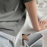 2022 Linear Ray Temporary Tattoo Stickers Arm Neck Simple Fashion Black Line Waterproof Art Fake Tattoos Ankle Tattoos Men Women Stickers