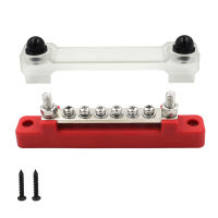 612 Terminal Ground Distribution Block Kit Terminal Single-Row Bus Bar BusBar Block พร้อมฝาครอบสำหรับรถยนต์ RV เรือ Yacht