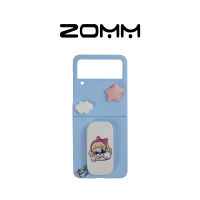 ZOMM เคสซัมซุง ตั้งได้ พร้อมสร้อยไข่มุก คล้องมือ แบบแข็ง สำหรับ SS Z Flip4 5G/Z Flip3 5G