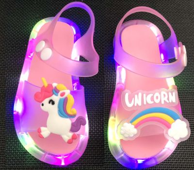 Girl Sandal Children Unicorn LED Kids sandals Baby girls shoes slippers Kids Shoes for Girl Boys Light Up Shoes Toddler Sandales