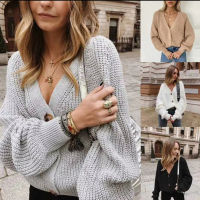 Fashion Sweter Cardigan Knitted Sweater Female Solid Womens Sweaters V Neck Pull Femme Long Sleeve Winter Sweater Women