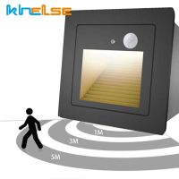 Induction Motion Sensor LED Stair Lights Outdoor Step Night Light Footlight PIR Recessed Wall Lamp Exterior Garden Yard Light