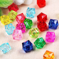 Colorful Cube Acrylic Jewelry Geometry Beads 8mm 12mm 14mm DIY Ornament Accessories Chunky Necklace Bracelet Earring Material