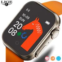 LIGE สร้อยข้อมือสมาร์ทสร้อยข้อมือกีฬาหน้าจอสี Pedometer ความดันโลหิต Bluetooth Smart Watch Men Women celet