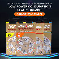 60PCS 10การ์ดแบตเตอรี่เครื่องช่วยฟัง A10 A13 A675 RAYOVAC PEAK สังกะสีประสิทธิภาพสูง Mini Digital Hearing Aid