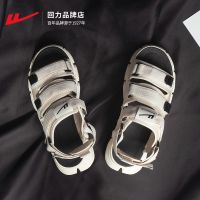 【Ready】? Pull back sandals womens flat bottom 2023 summer new Velcro beach sports heightening platform sandals