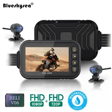 Blueskysea A12 Dual 1080P Full HD Motorcycle Dashcam 3 Inch Waterproof IP67  Camera WiFi Motorcycle DVR Dash Cam Black GPS Box
