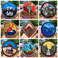 Prajna Wild Adventure Embroidered Patches For Clothing Badges Traveler Mountain Patch For T-shirt Iron On Patches On Clothes DIY Haberdashery