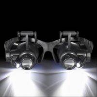 ：》’【 Loupe Magnifier Glasses With 2 LED Light Lens Magnifying Head-Mounted For Reading Jewelers Making Watch Repair 10X 15X 20X 25X