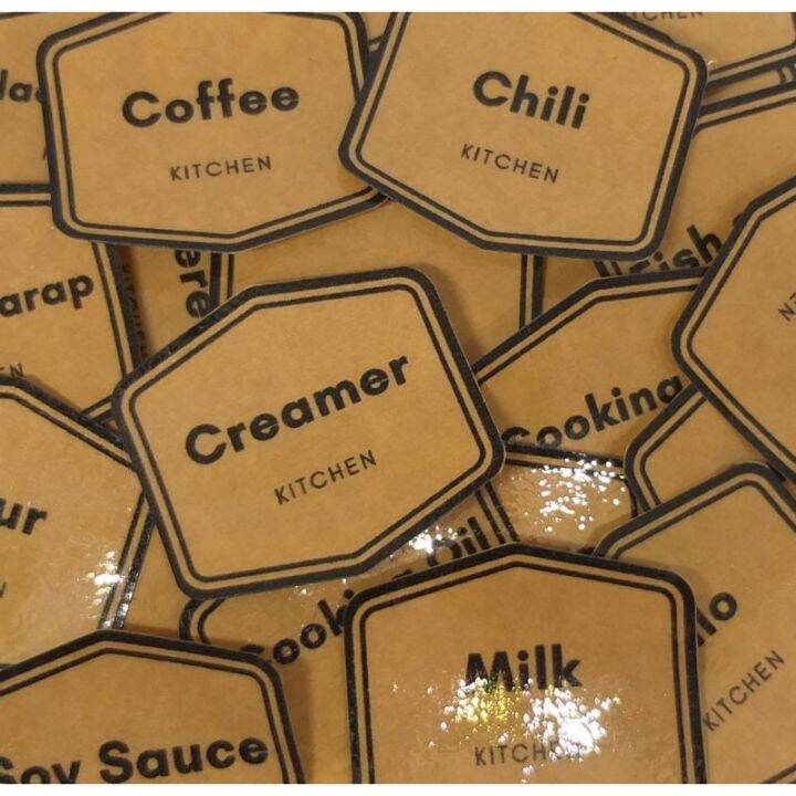 Laminated customized kitchen label sticker (condiments,seasonings