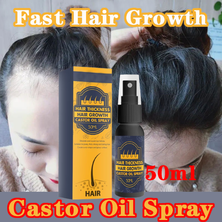 Castor Oil Spray Hair Growth Essence Hair Eyebrow Lashes Growth Serum Fast Hair Growth Spray