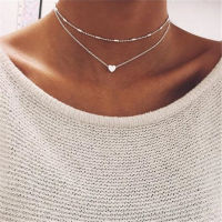 Tiny Heart Choker สร้อยคอสำหรับผู้หญิงโซ่สีเงิน Smalll Love สร้อยคอจี้ที่คอ Bohemian Choker สร้อยคอเครื่องประดับ-ioec53 shop