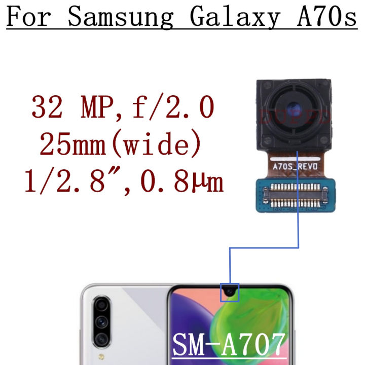 kamera-depan-untuk-a30-a40-a50-a60-a70-samsung-galaxy-a20แบบ-asal-หน้าผาก-a10เซลฟี่-kecil-menghadapi-modul-kamera-flex-bahagian-kabel