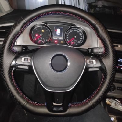 【YF】 Black Steering Wheel Cover Artificial Leather Car For Volkswagen VW Golf 7 Mk7 New Polo Jetta Passat B8