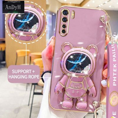 AnDyH&nbsp;Casing&nbsp;For OPPO A91 Reno 3 Phone&nbsp;Case&nbsp;Cute&nbsp;3D&nbsp;Starry&nbsp;Sky&nbsp;Astronaut&nbsp;Desk&nbsp;Holder&nbsp;with lanyard