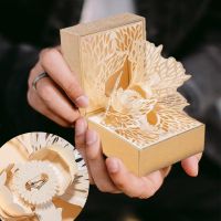 Engagement ring box Three-dimensional carved jewelry box Creative gift box Valentines Day womens jewelry box