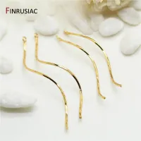 【YF】♂ﺴ  Earrings Making Supplies 14K Gold Plated Curved Bar Pendants Finding Jewelry Components Wholesale